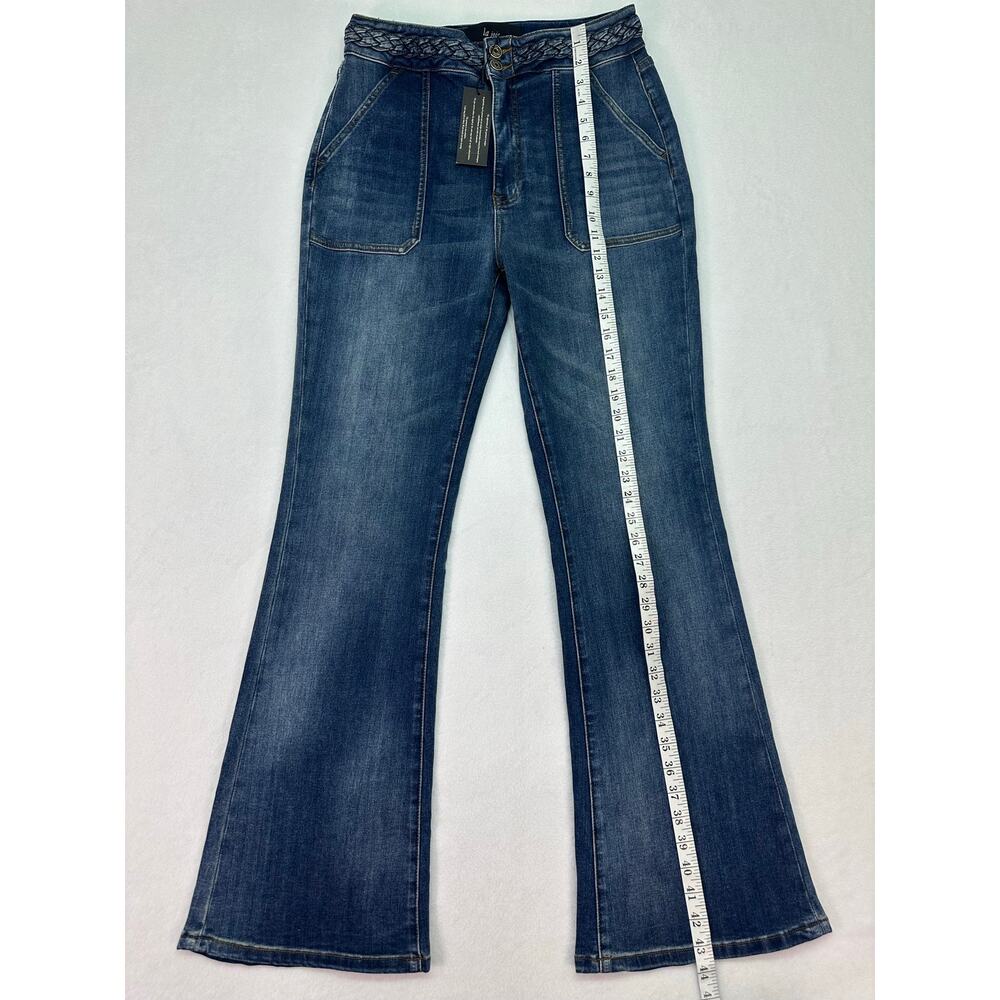 NWT La Joie Braided Waist Flare Jeans Size 10 Medium Wash Boho Wide Leg Denim - Picture 8 of 15